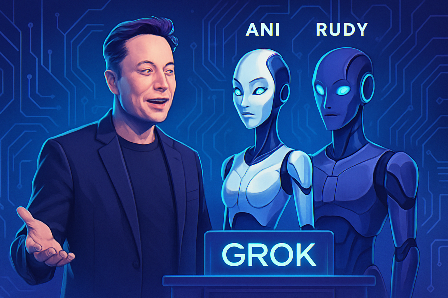 découvrez comment elon musk présente ani et rudy, deux 'compagnons' révolutionnaires sur grok, qui redéfinissent l'avenir de l'intelligence artificielle et propulsent son évolution.