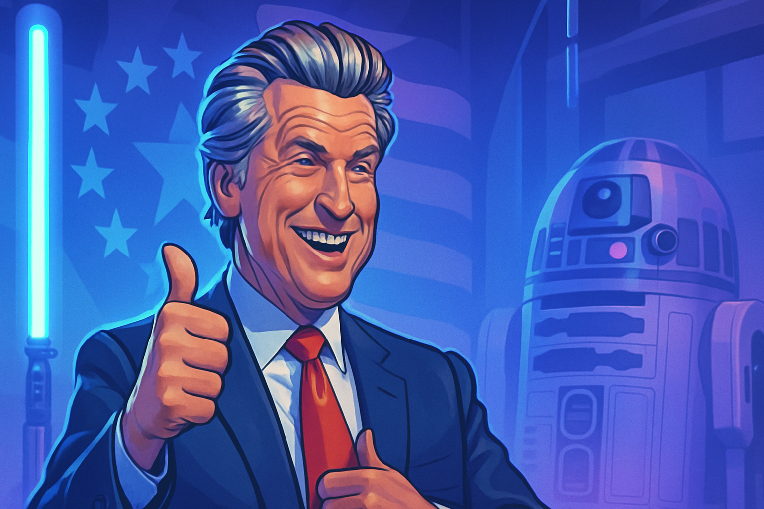 découvrez comment gavin newsom réinvente les codes de trump avec une dose d'humour unique, mêlant inspirations de l'intelligence artificielle et l'univers emblématique de star wars. un savant mélange d'ironie et de référence culturelle qui ne manquera pas de vous surprendre.