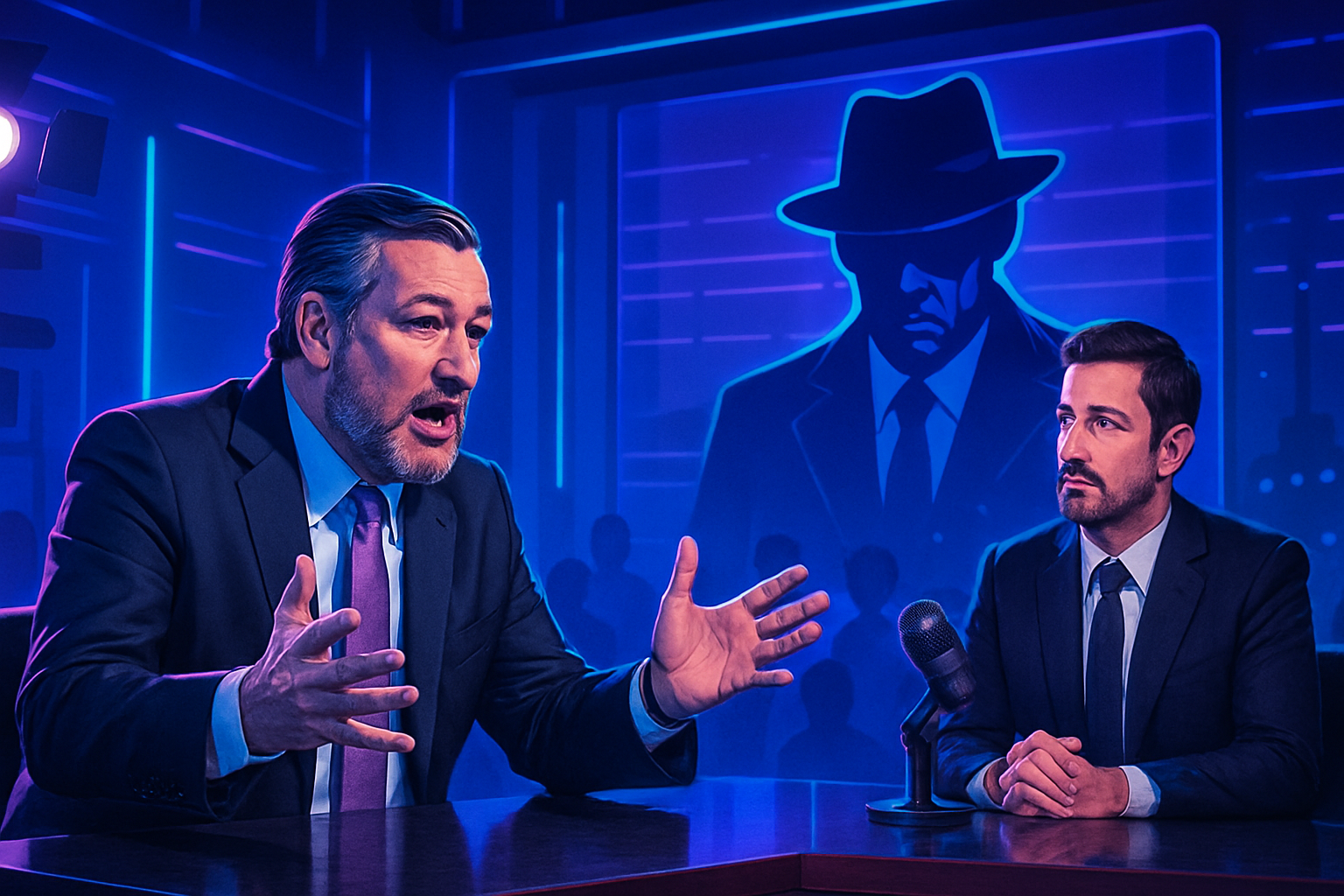 le sénateur ted cruz critique vivement le régulateur des ondes américaines en le qualifiant de 'mafieux' lors de son passage sur le plateau de jimmy kimmel, suscitant un débat sur la liberté d'expression et la régulation des médias aux états-unis.