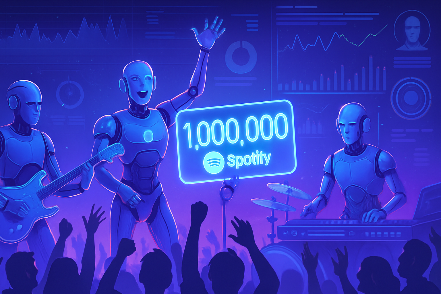 découvrez comment un groupe de musique généré par une intelligence artificielle a franchi le cap impressionnant d'un million d'écoutes sur spotify. des experts s'expriment et mettent en garde les auditeurs sur les impacts et les enjeux de cette révolution musicale.