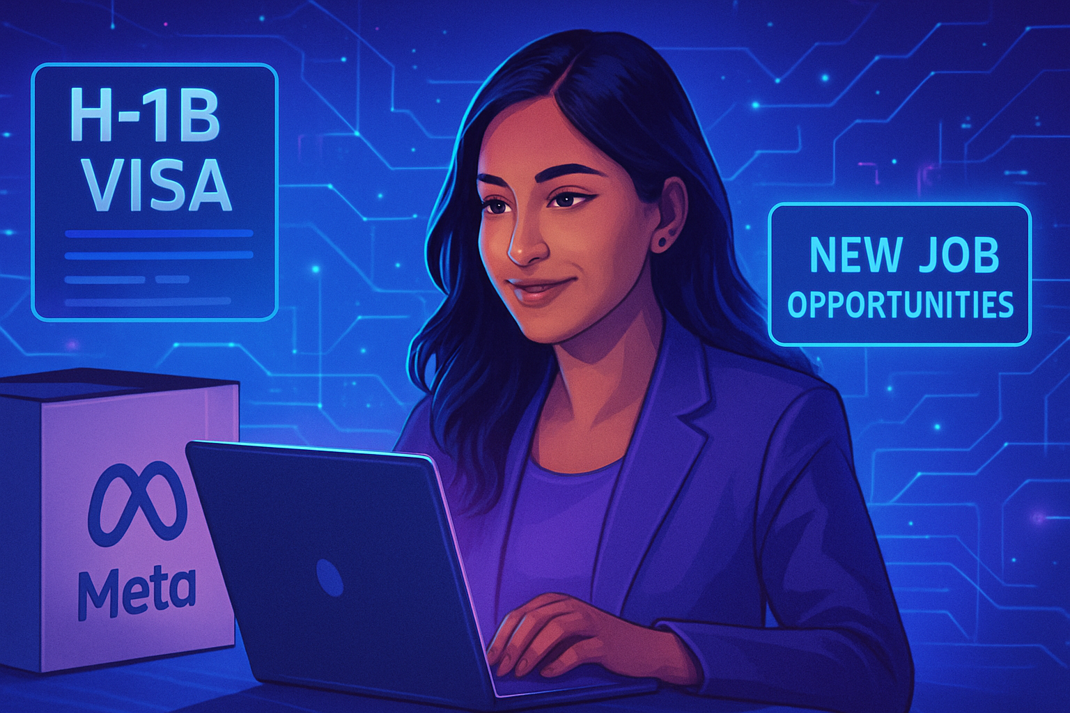 découvrez l'histoire inspirante d'une femme indienne titulaire d'un visa h-1b, licenciée par meta, qui rebondit en trouvant de nouvelles opportunités d'emploi en ligne. un parcours de résilience et de réussite professionnelle à l'international.